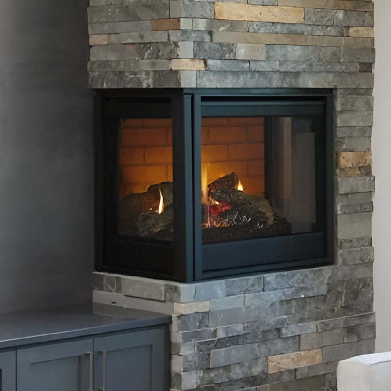 Majestic 36" Left Corner Multi Side Top/Rear Gas Fireplace - LCOR-DV36IN