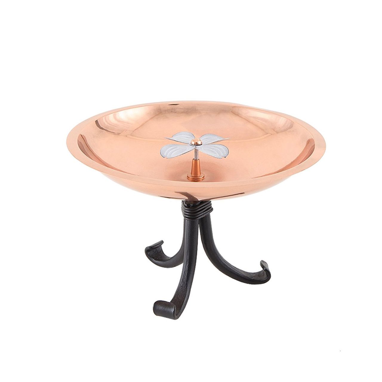 12" CopperDogwood Birdbath with Tripod Stand