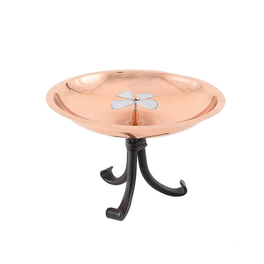 12" CopperDogwood Birdbath with Tripod Stand