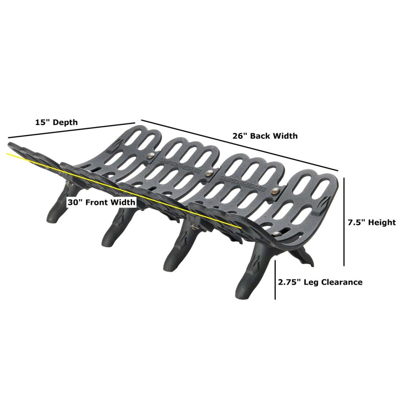 32" Sampson Fireplace Grate