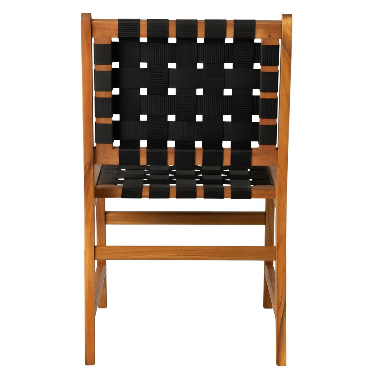 Fire Sense Sava Indoor-Outdoor Armless Dining Side Chair in Black Webbing - 63710