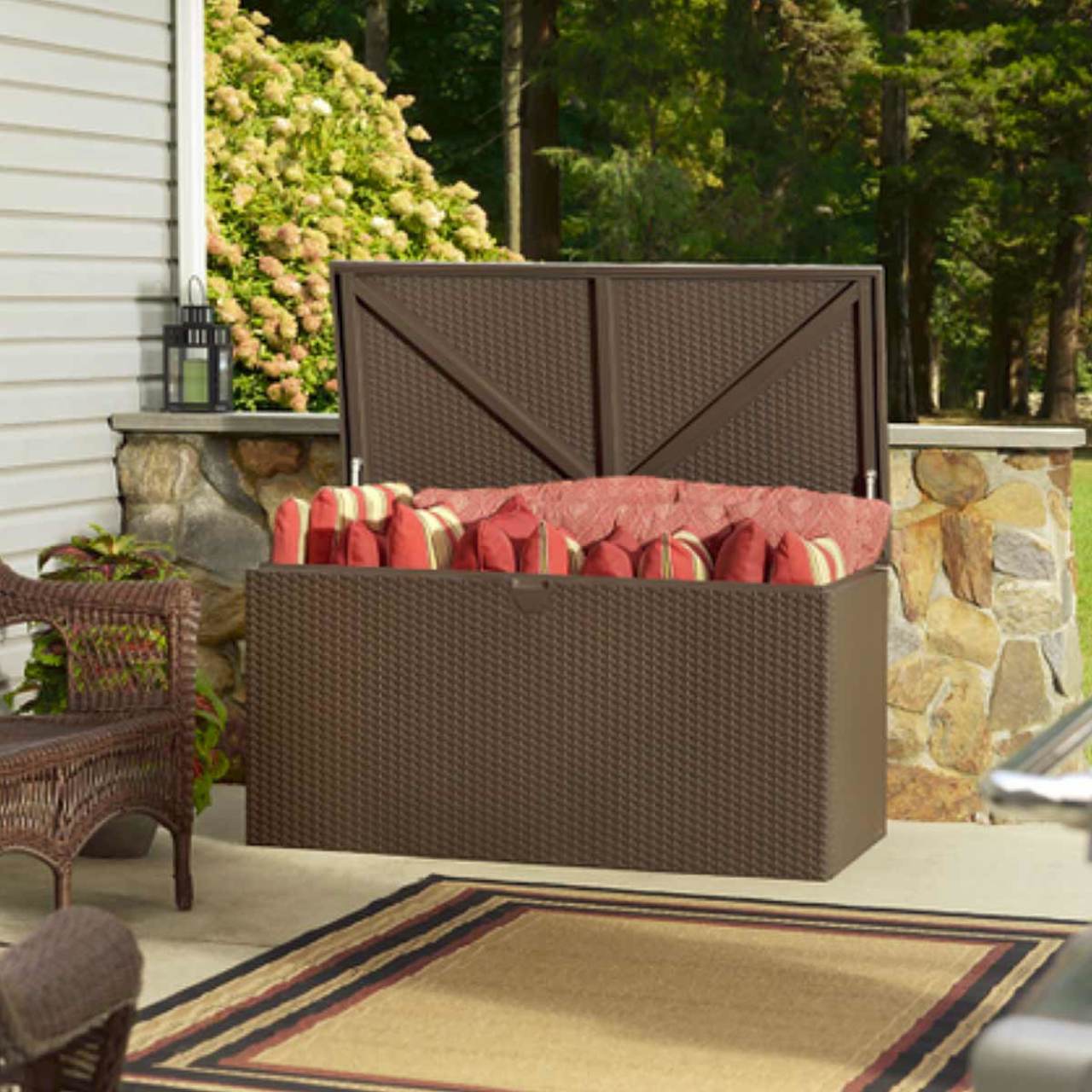 Espresso Patio Storage Box