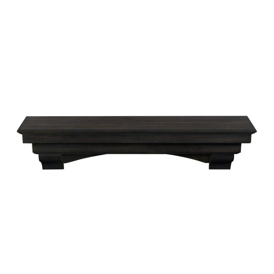 60" Celeste Fireplace Shelf by Pearl Mantels - Espresso Distressed Finish
