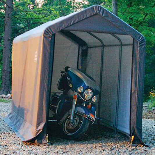 ShelterLogic 6' x 12' x 8' Heavy-Duty Gray Storage Shed-in-a-Box - 70413