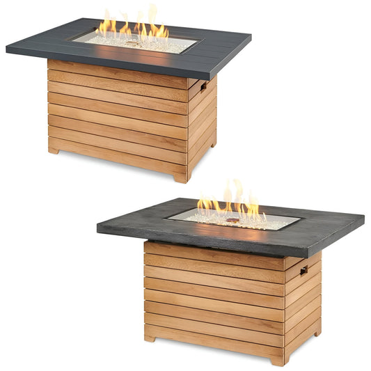Outdoor Greatroom Darien Rectangular Gas Fire Pit Table 42" - DAR-1224-EBG-K/DAR-1224-K