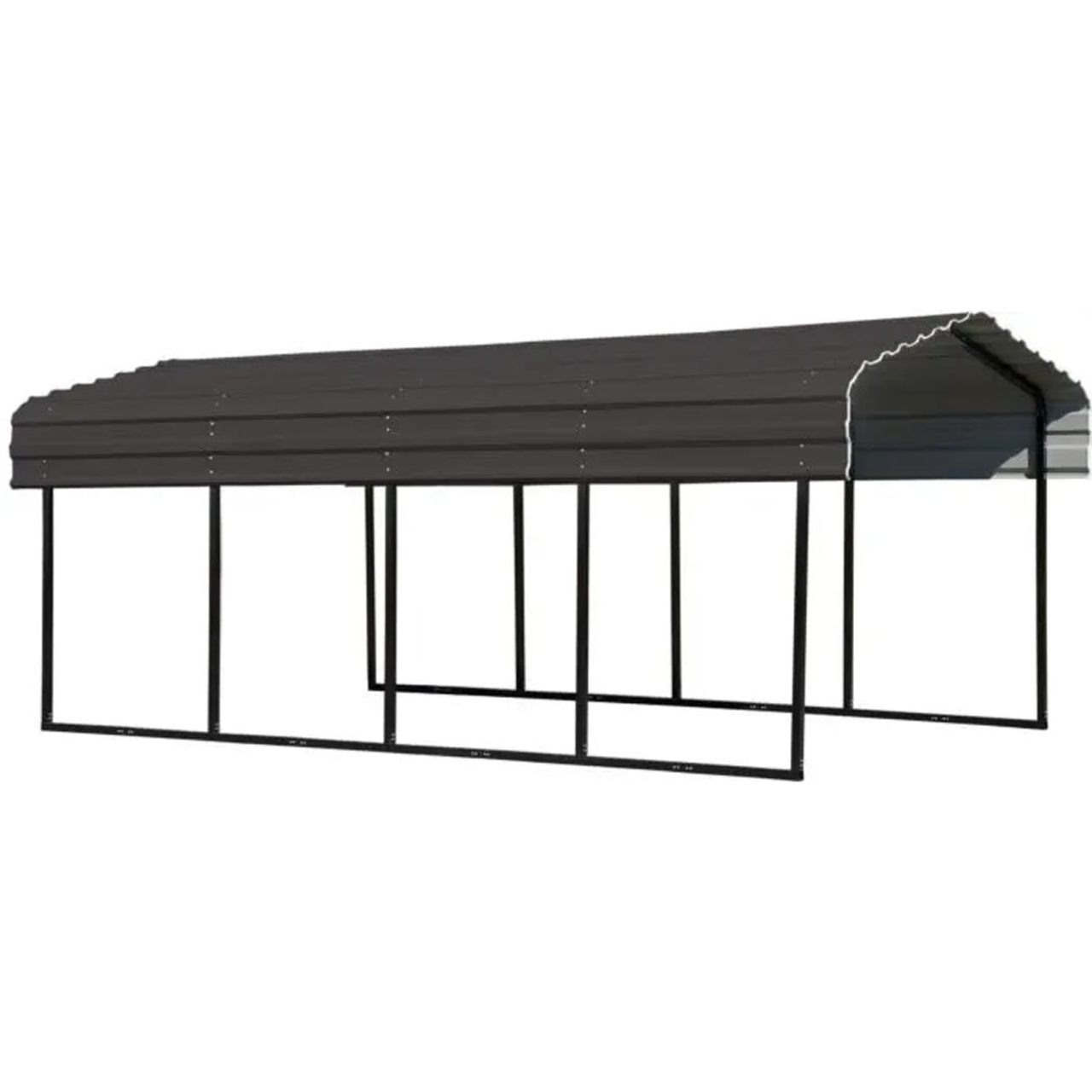 Arrow Carport 10 x 20 x 7 Ft. - Charcoal