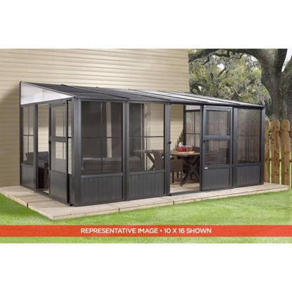 Charleston 10' x 10' Wall Mounted Solarium - Gray