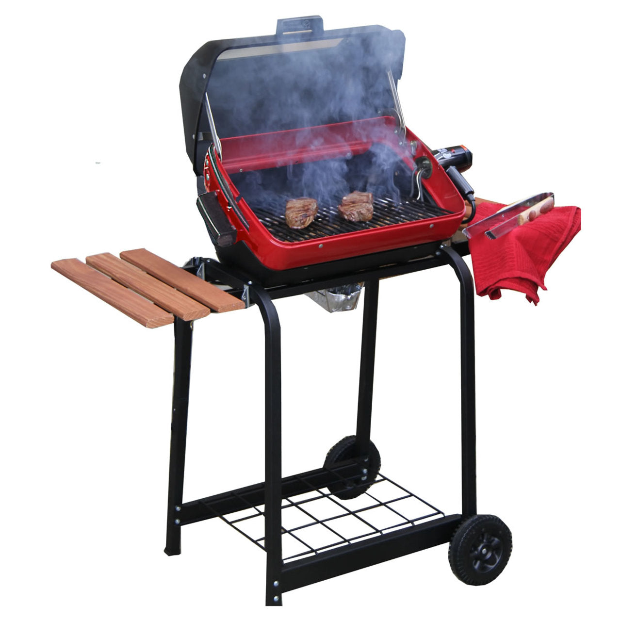 Americana 3-Zone Cart Electric Grill with Side Tables - 9325U8.181