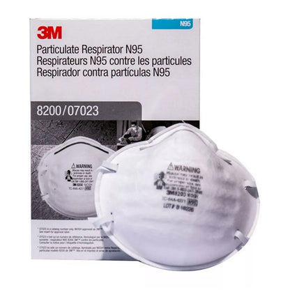 3M N95 Particulate Respirator USA Made, 8200, White