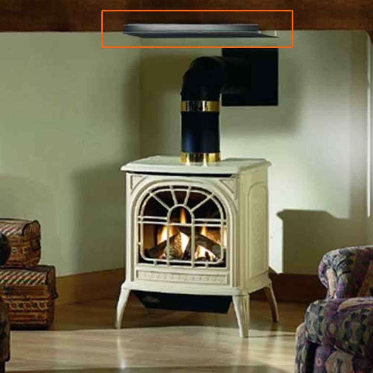 HomeSaver Mantel Shield - Black - 47" w/ Angled Lip