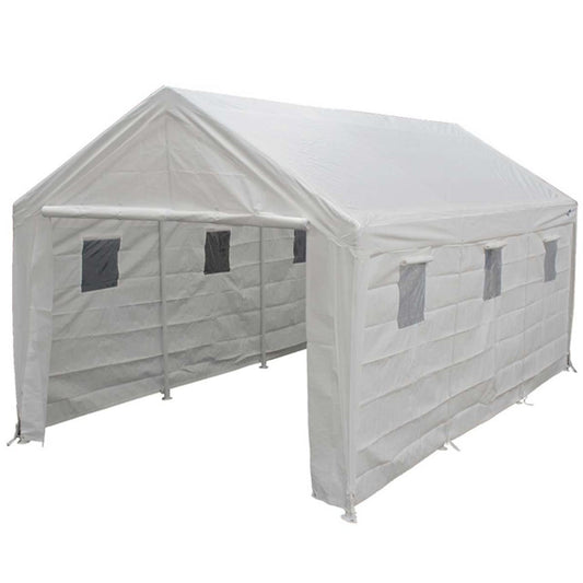 King Canopy  10' x 20' White 8 Leg Enclosed Canopy