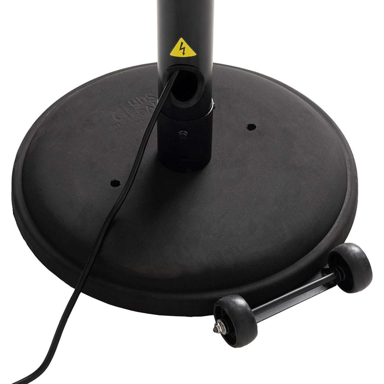 Black Powder Coated Steel Telescoping Offset Pole Mounted Infrared Patio Heater