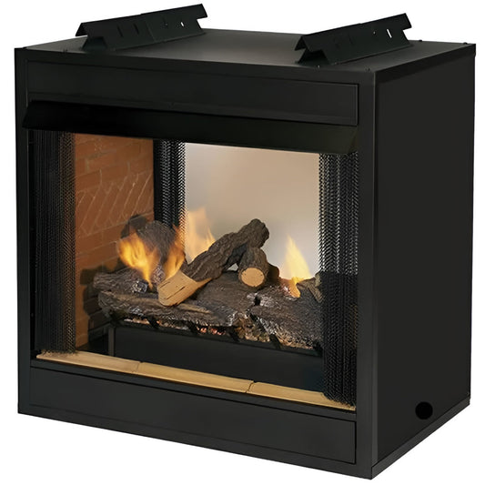 White Mountain Hearth Firebox, VF, Premium See-Through 36, Flush Front, Banded Brick Ceramic Fiber Liner VFP36SB2EF