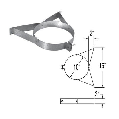 6" DuraPlus Galvanized Wall Strap - 6DP-WS