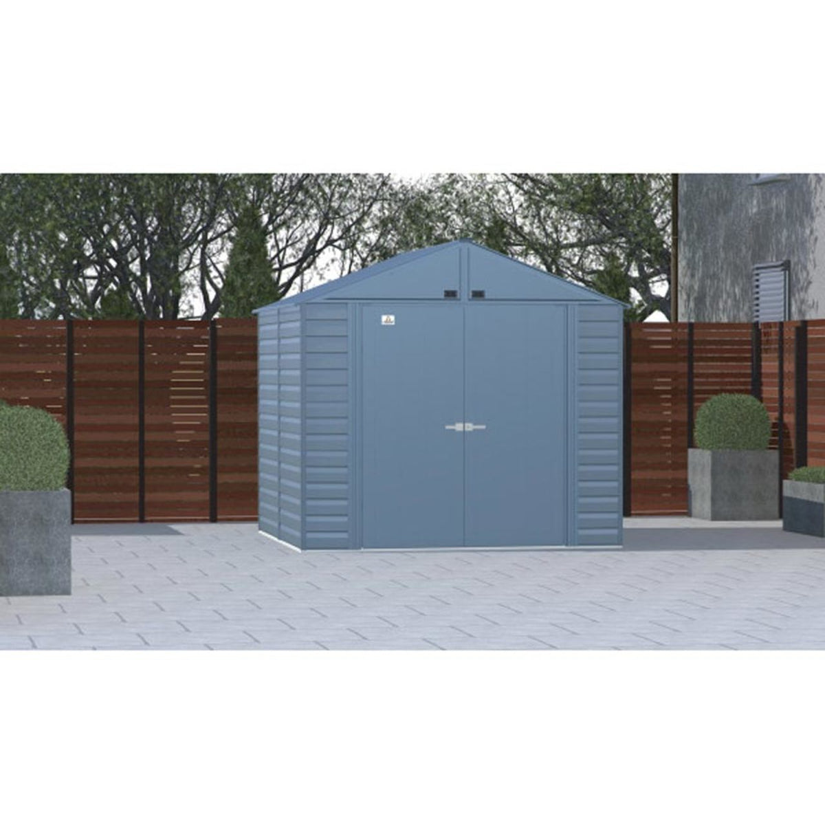 Arrow Select 8' x 8' Steel Storage Shed - Blue Gray