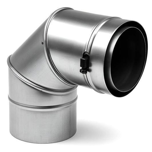 4 Ventis PelletVent 304L Inner/Galvanized Outer 90-Degree Fixed Elbow - VP-EL0490