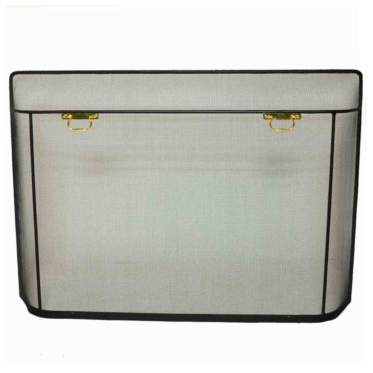 Pilgrim Matte Black Traditional Spark Guard - 39" W x 31" H