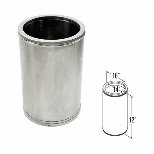 14" x 12" DuraTech Stainless Steel Chimney Pipe - 14DT-12SS