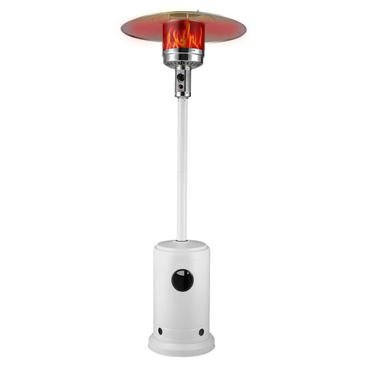 Fire Sense Matte White Finish Patio Heater with Wheels - 67132