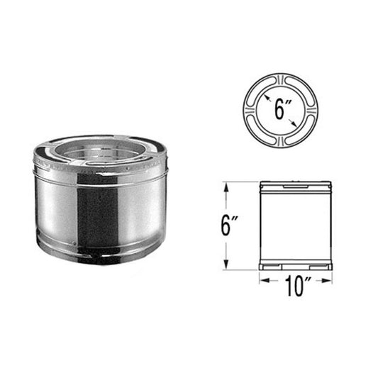 6'' x 6'' DuraPlus Galvanized Chimney Pipe - 6DP-06