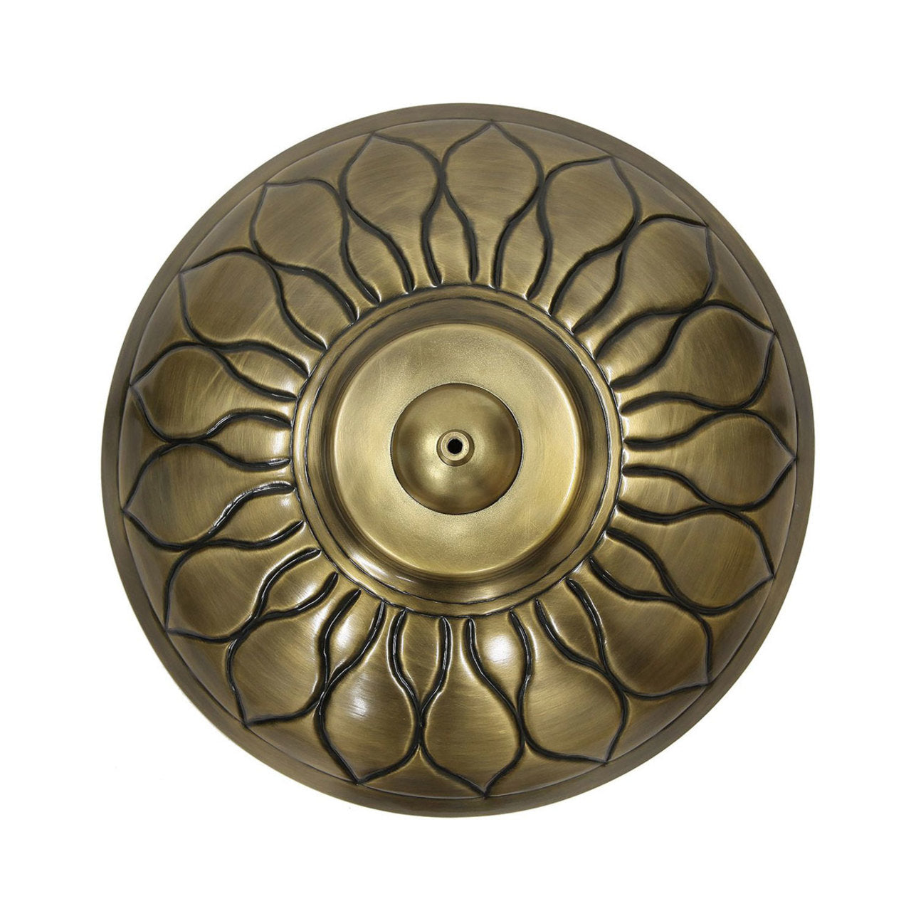 16" Brass African Daisy Birdbath with Stake
