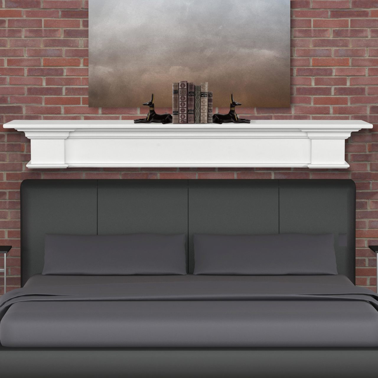 72" Shepherd MDF Fireplace Shelf by Pearl Mantels - White Paint Finish