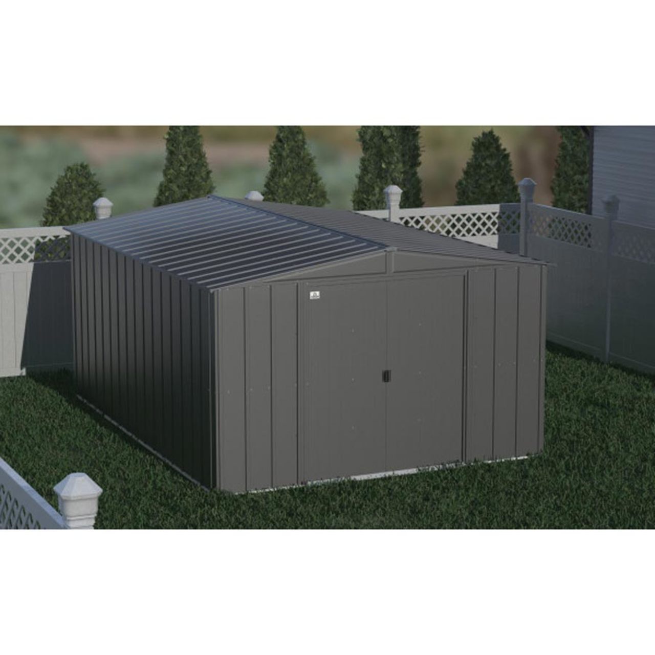 Arrow Classic Steel Storage Shed  10' x 14' -  Charcoal
