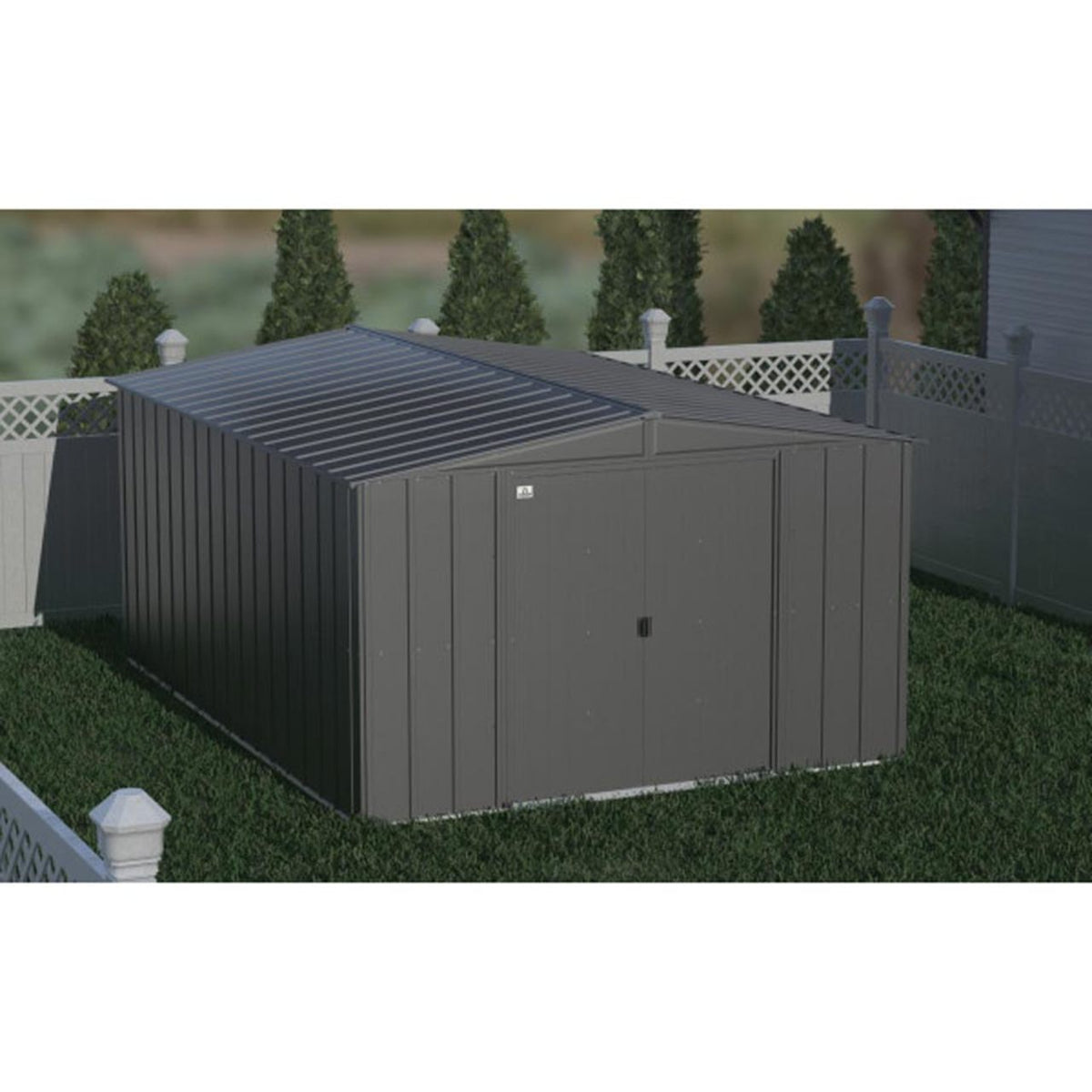 Arrow Classic Steel Storage Shed  10' x 14' -  Charcoal