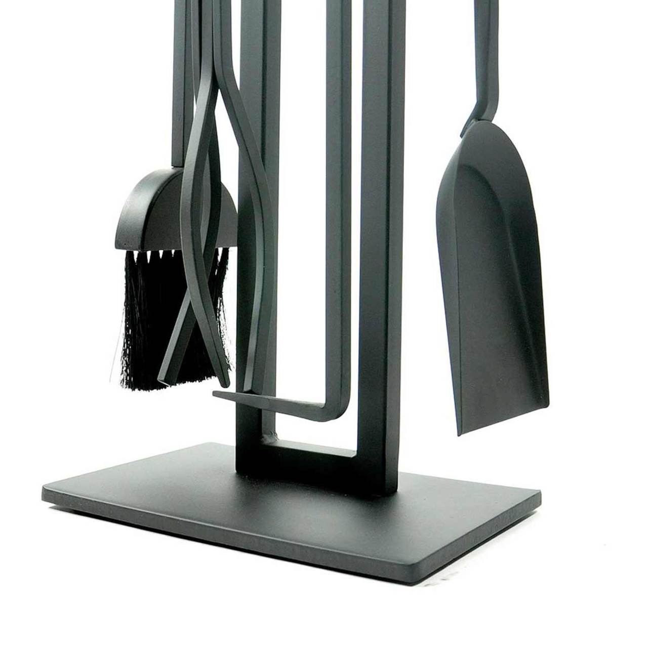 Pilgrim 5 Piece Matte Black Modern Tool Set - Brushed Steel Handles