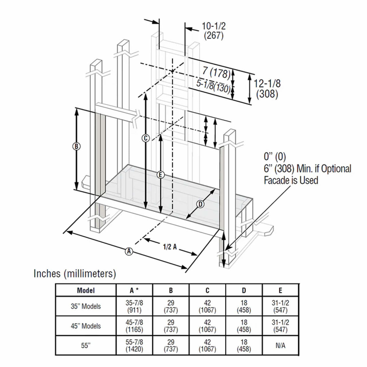 Superior 55" DV Contemporary Linear Fireplace - NG - DRL2055TEN