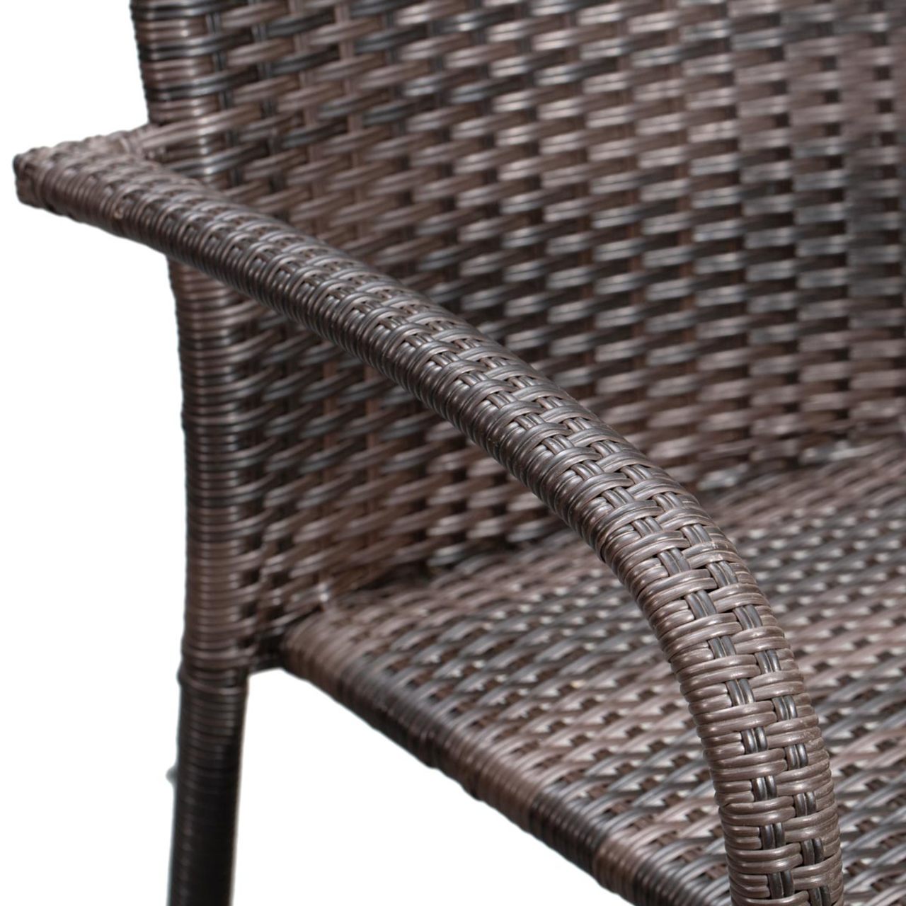 Set of 4 Outdoor Wicker Chairs - Mocha