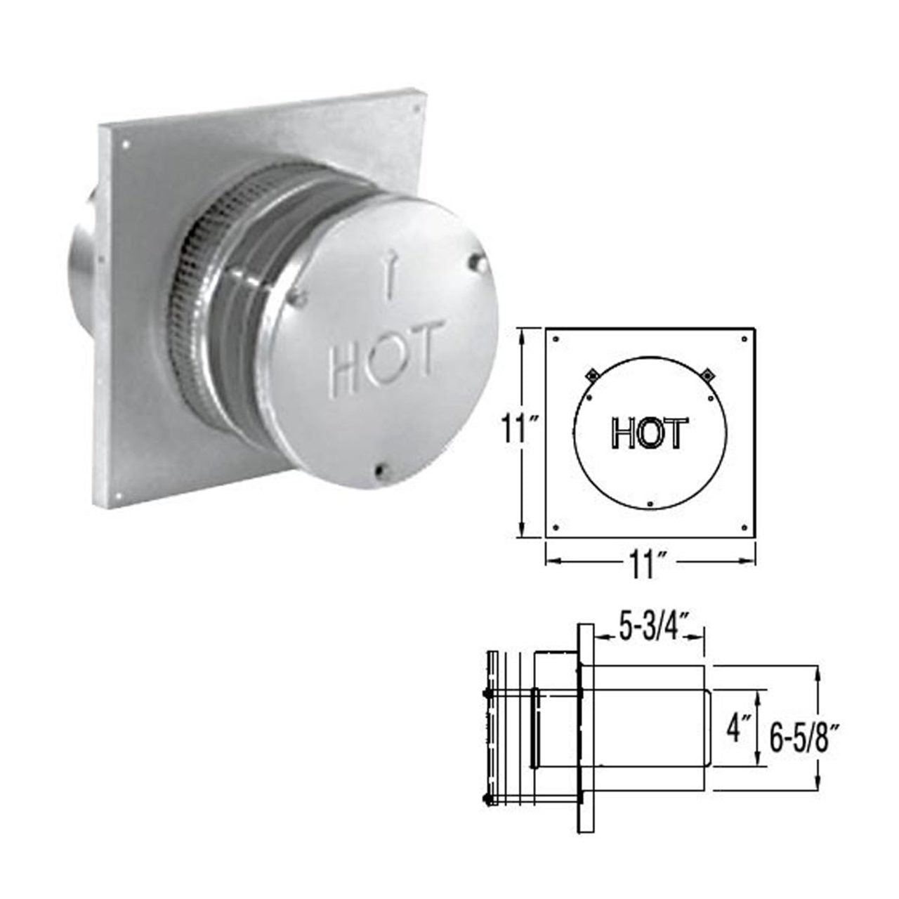 4" x 6 5/8" DirectVent Pro Round Horizontal Termination Cap - 46DVA-HRCS