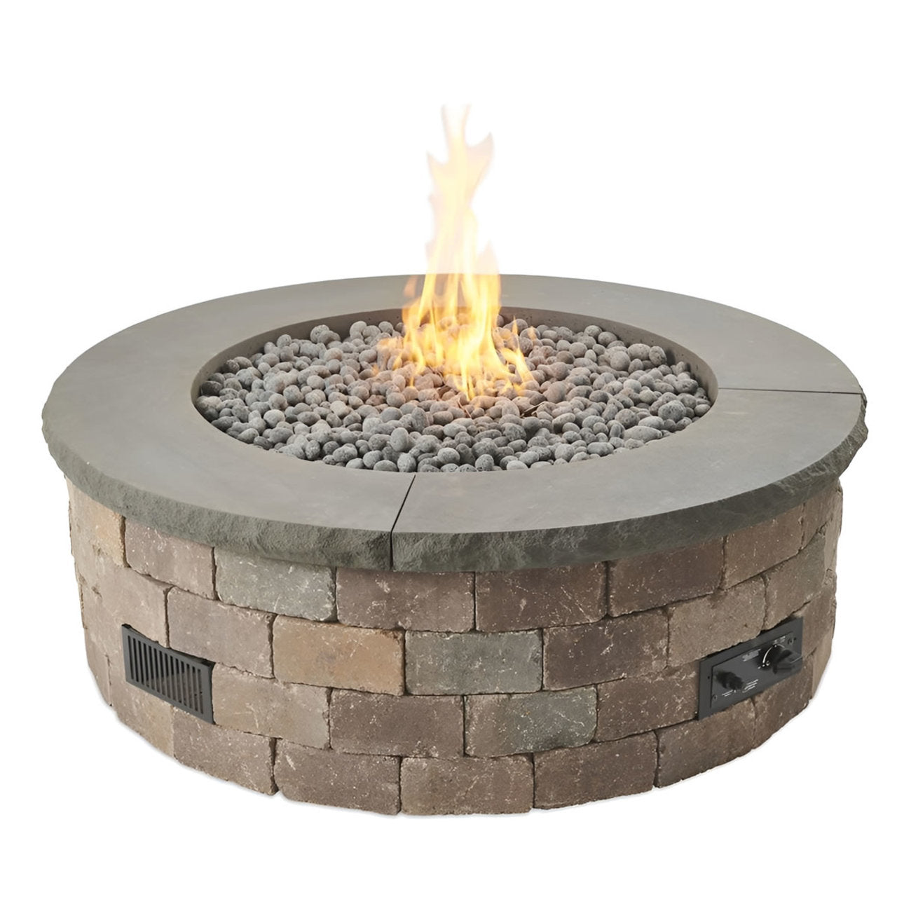 Outdoor Greatroom Bronson Block Square/Round Gas Fire Pit Kit - BRON5151-K/BRON52-K