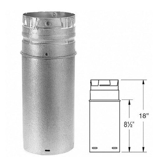 3" x 18" PelletVent Pro Galvalume Pellet Stove Chimney Pipe Extension - 3PVP-18A