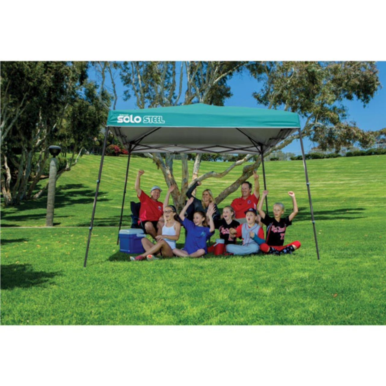 Solo Steel 72 11' x 11' Slant Leg Canopy - Turquoise