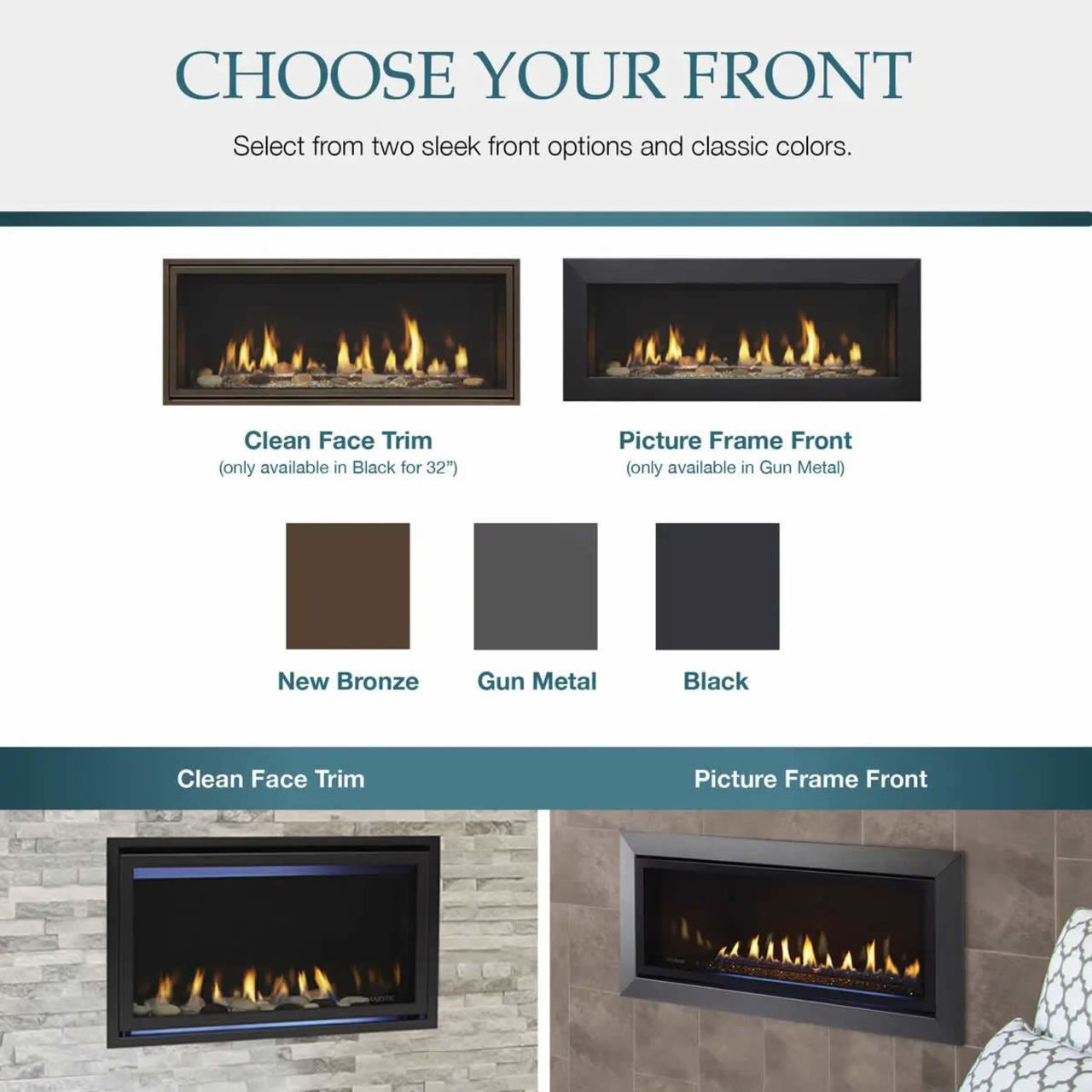 Majestic 42" Jade Direct Vent Natural Gas Fireplace - JADE42IN-B