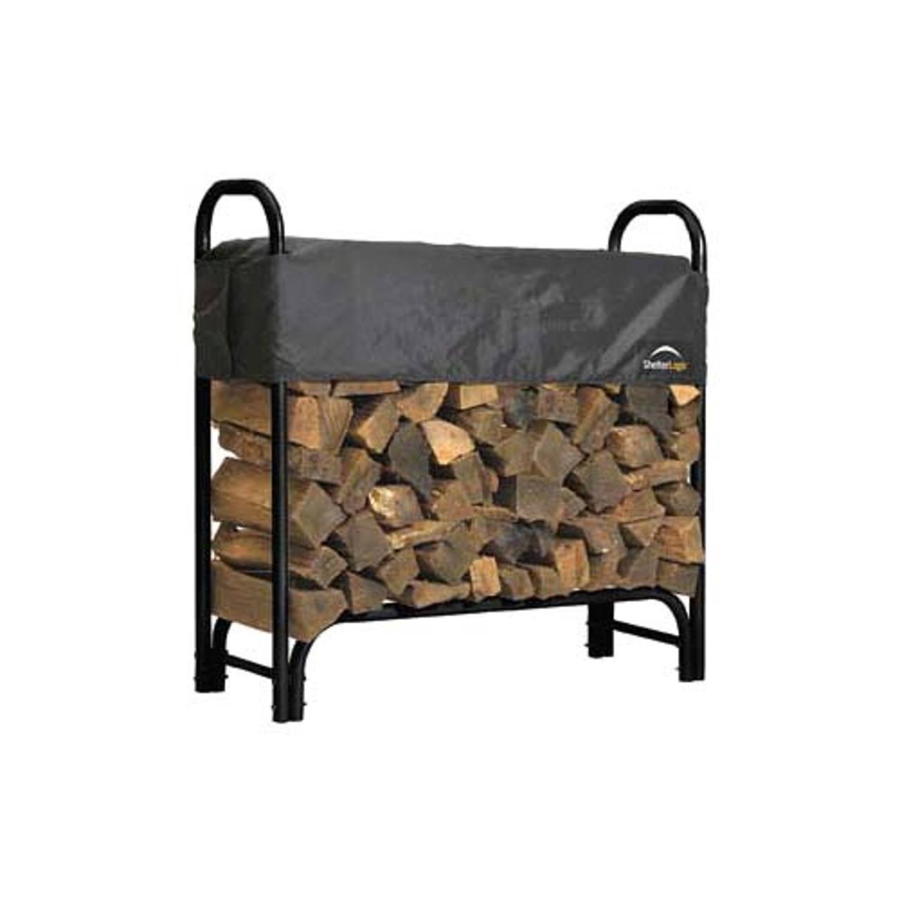 48" Covered Firewood Rack with Black Powder Coated Finish