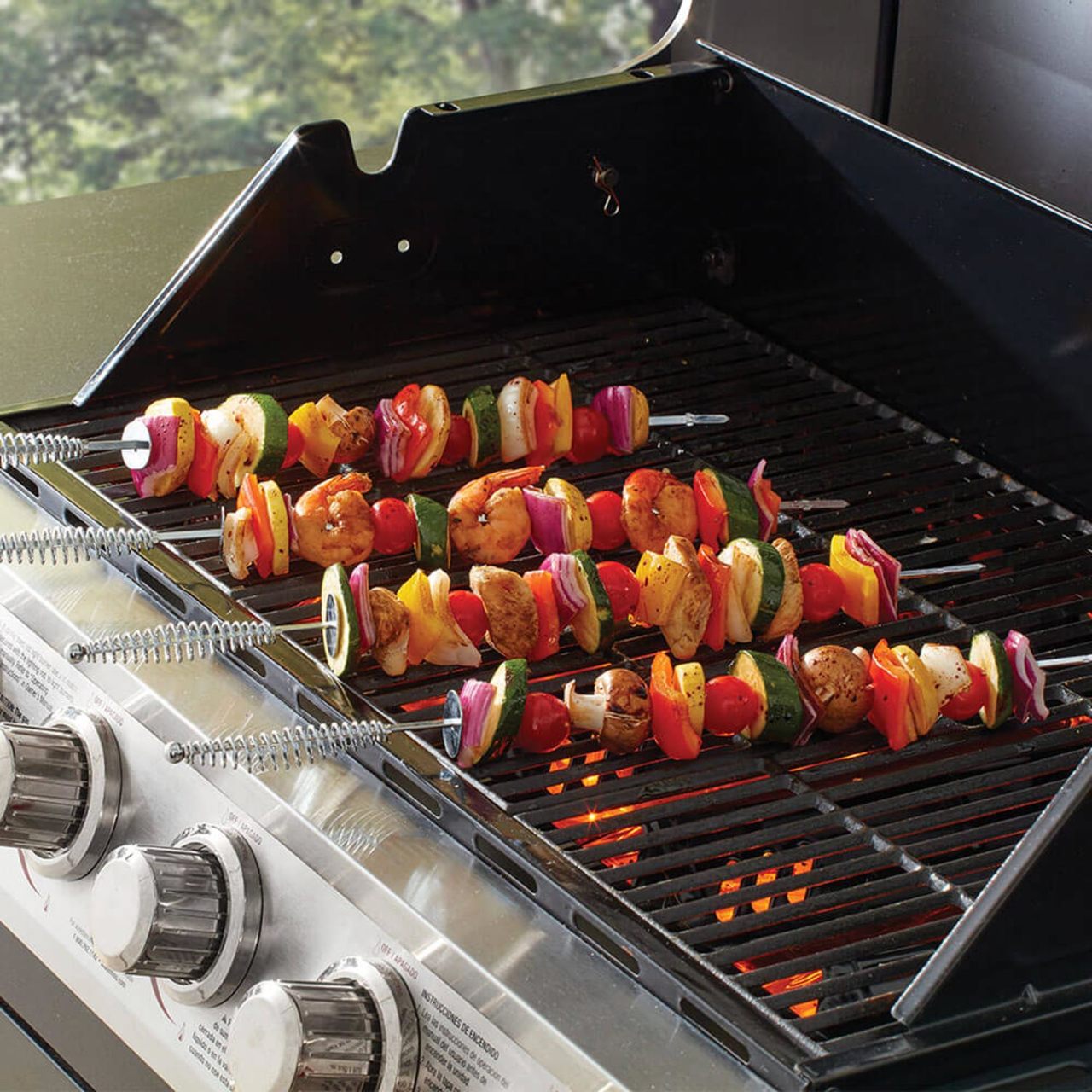 4 Piece 17" BBQ Skewers With Cool Touch Handles