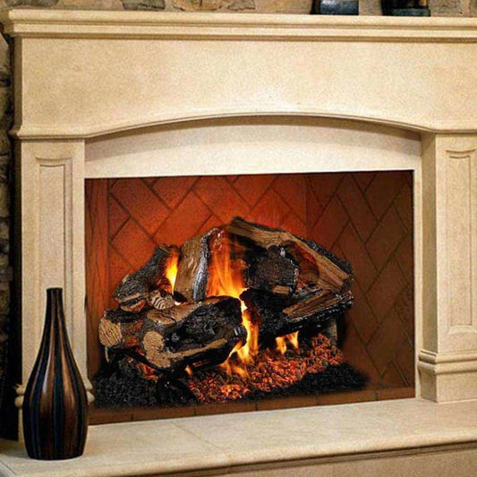 18''-30'' Peterson Real Fyre Charred Rugged Split Oak Vented Propane Gas Log Kit