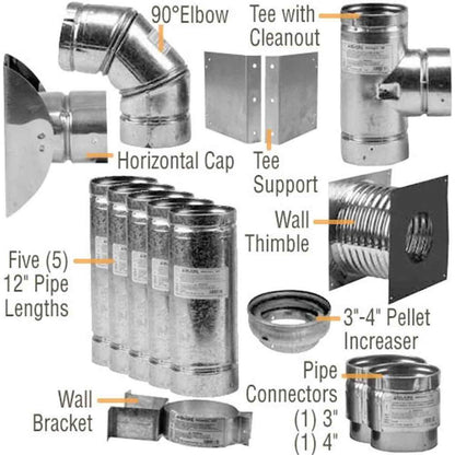 3" to 4" Selkirk VP Pellet Vent Pipe Thru-the-Wall Kit - 3/4VP-KIT