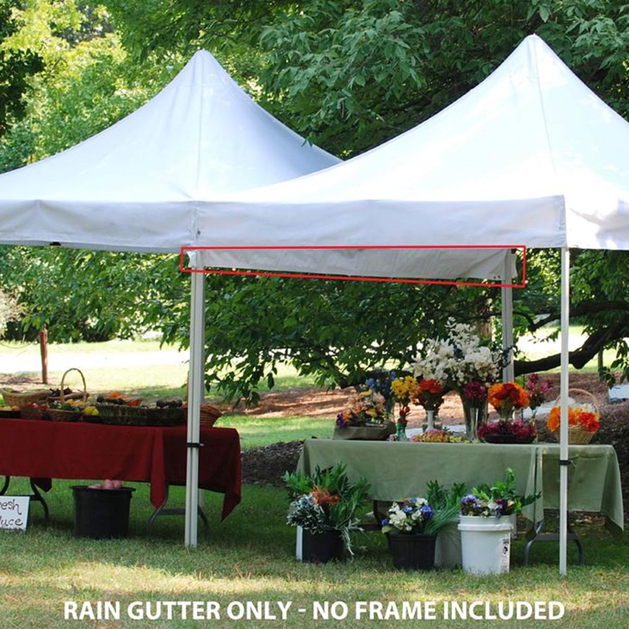 King Canopy  10' Rain Gutter with 10 White Ball Bungees