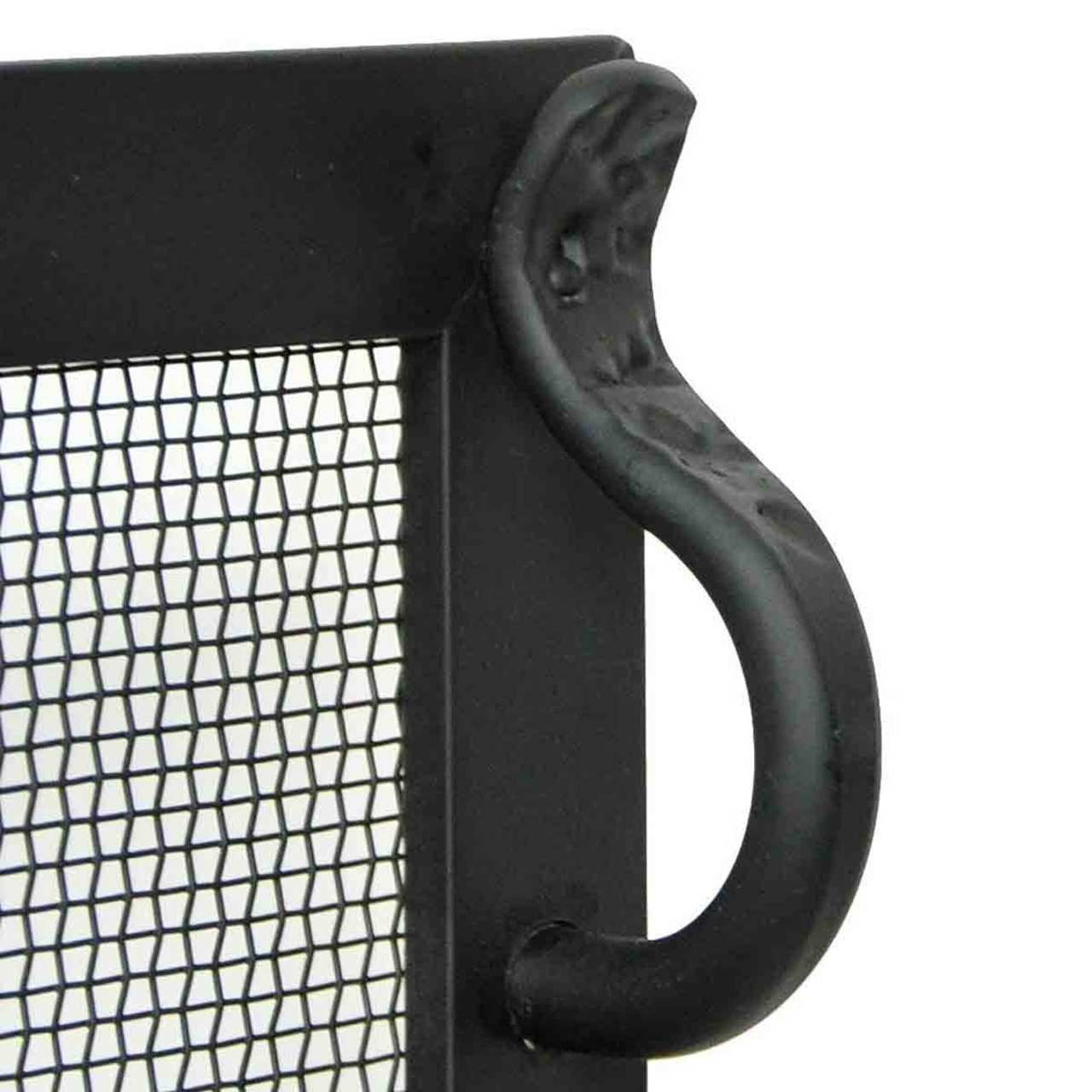 Pilgrim Forged Iron Fireplace Screen - Matte Black 44" x 33"