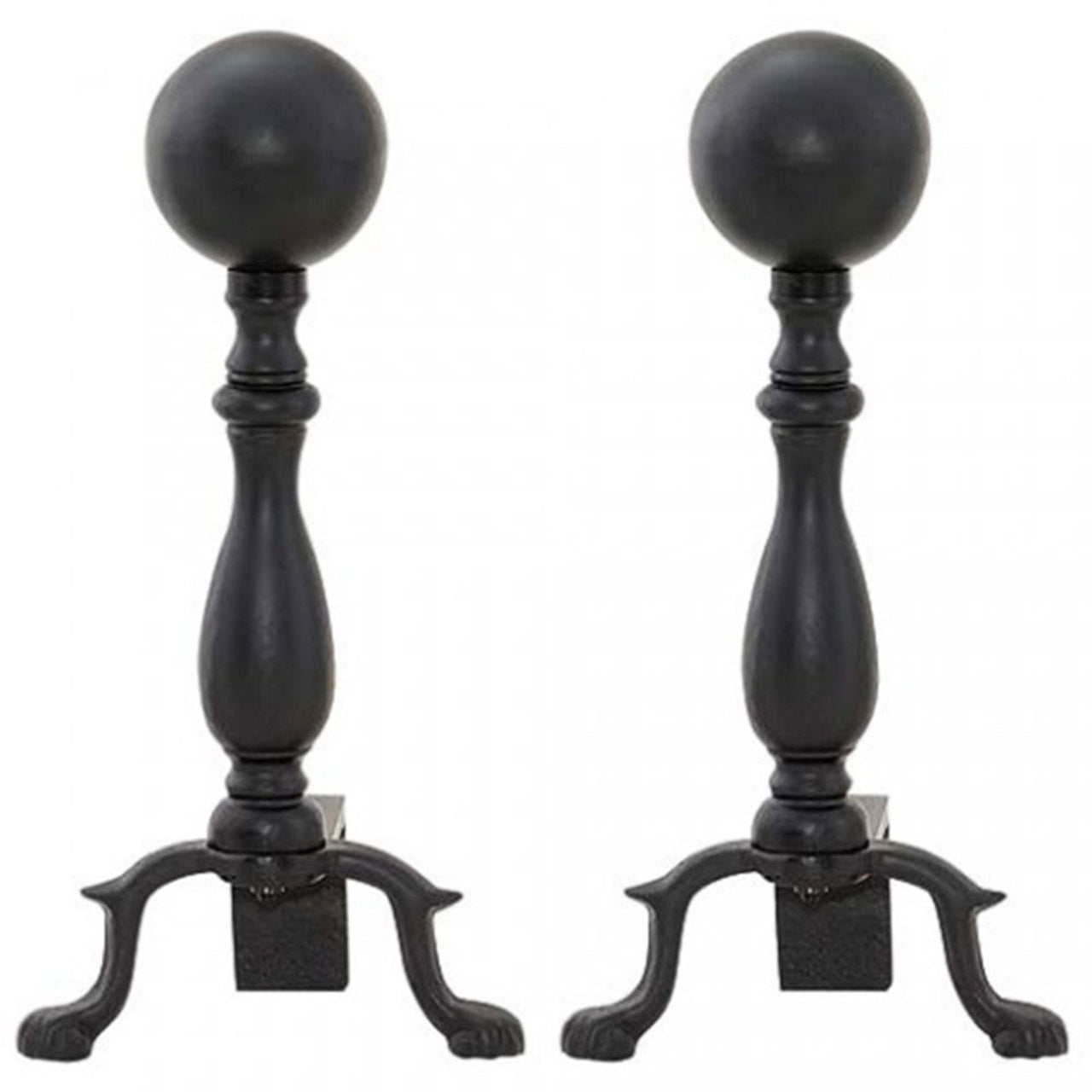 Ball Andirons - Black