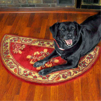 44" Half Round Vermillion Jardin Fireplace Rug