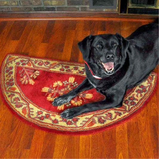 44" Half Round Vermillion Jardin Fireplace Rug