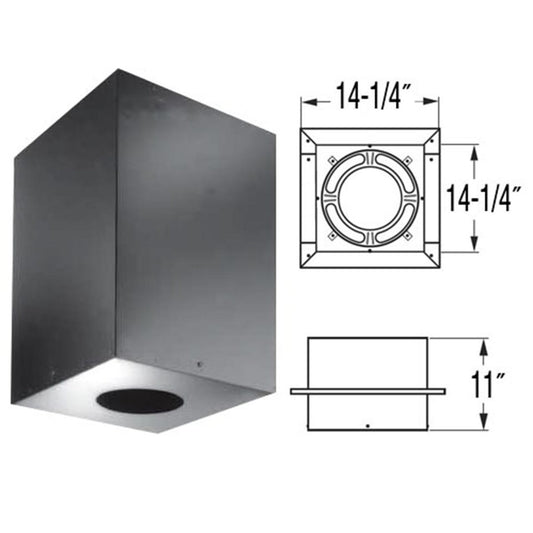 8" DuraPlus 11" Square Ceiling Support Box - 8DP-CS11