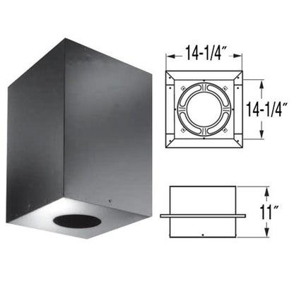 8" DuraPlus 11" Square Ceiling Support Box - 8DP-CS11