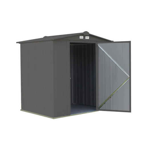 EZEE Low Gable - Galvanized Steel 6' x 5' Storage Shed - Charcoal