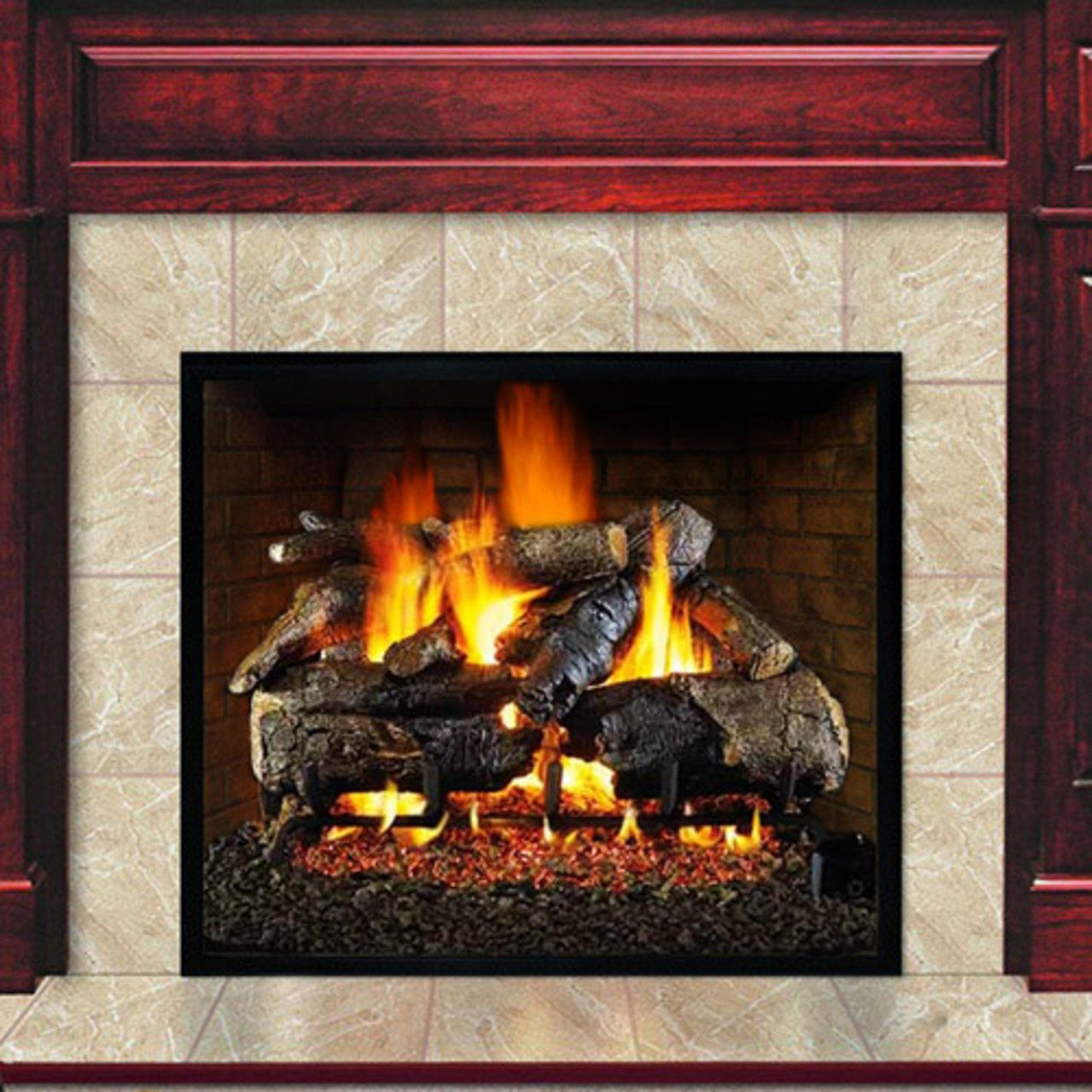 18''-30'' Peterson Real Fyre Charred American Oak Vented Gas Log Kit