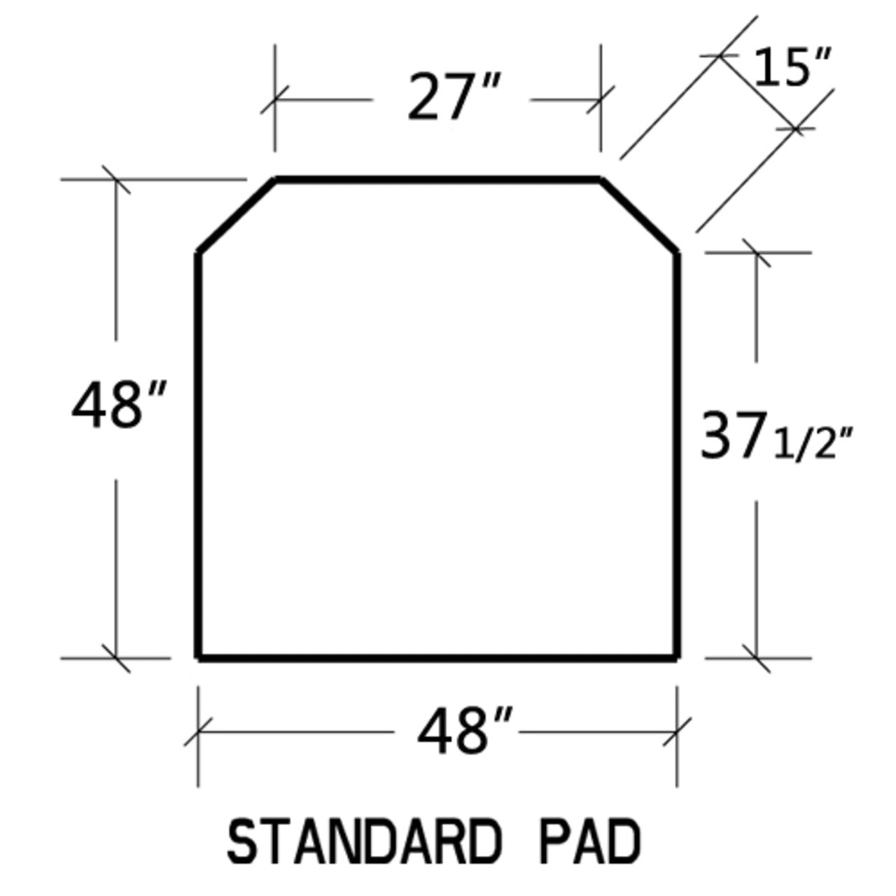 Smokey Grey Slate 48" x 48" Double Cut Hearth Pad